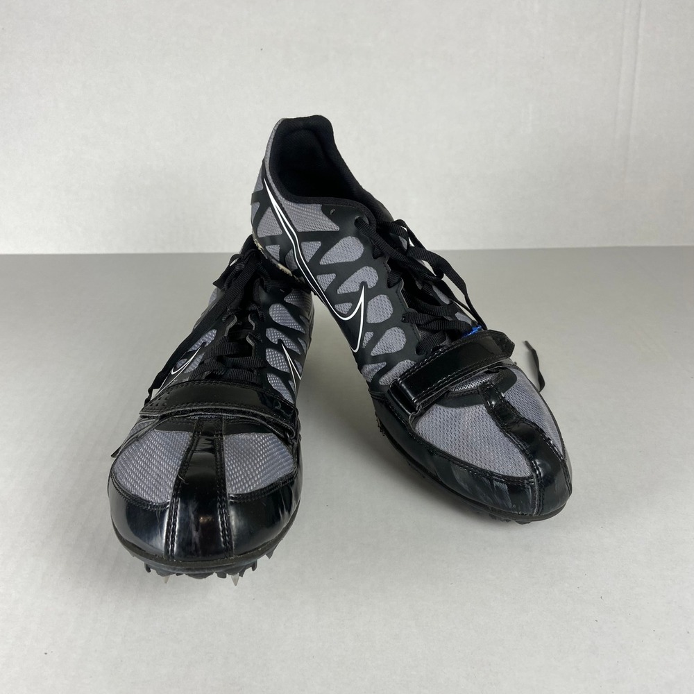 Nike Track Spikes Athletic Shoes Gray Black White Spikes Size 11.5